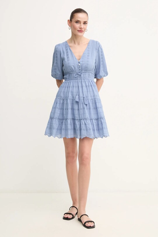 Pepe Jeans sukienka bawełniana DAY bawełna niebieski PL953694