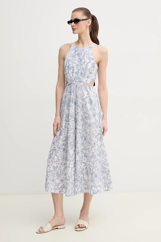 Lanena obleka Pepe Jeans DONATELLA PL953701 bela SS25