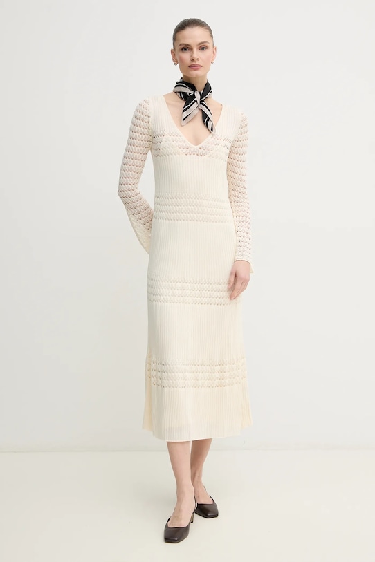 Obleka Pepe Jeans PAULINA Pletenina bež PL953712