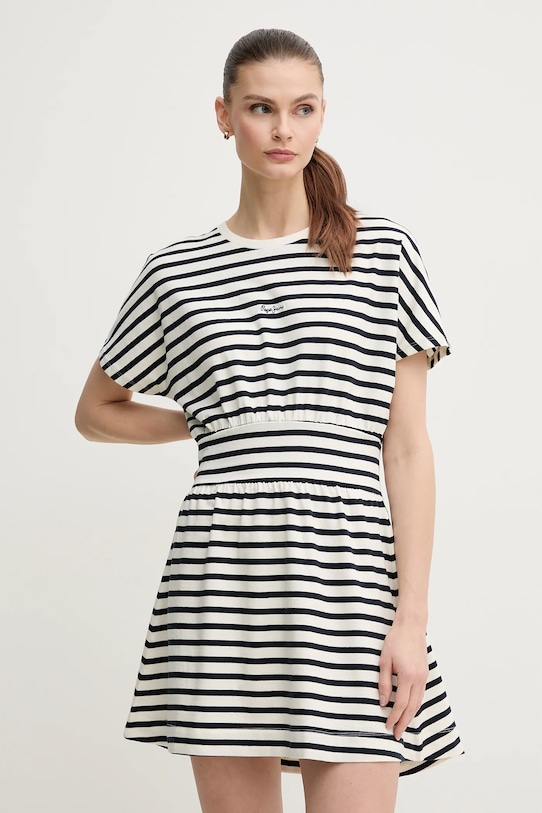 Pepe Jeans rochie din bumbac VANIA mini bleumarin PL953744