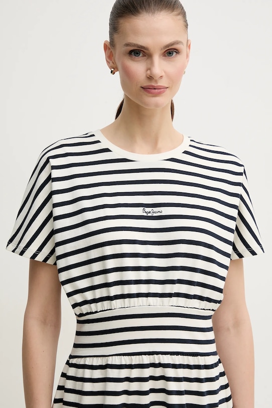 Pepe Jeans rochie din bumbac VANIA bleumarin PL953744