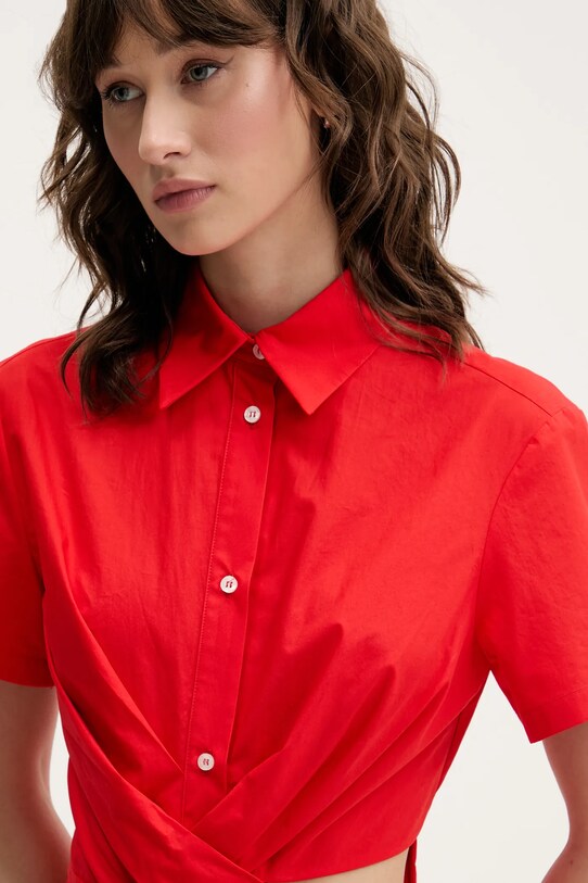 MSGM sukienka bawełniana czerwony 3842MDA30X.257315