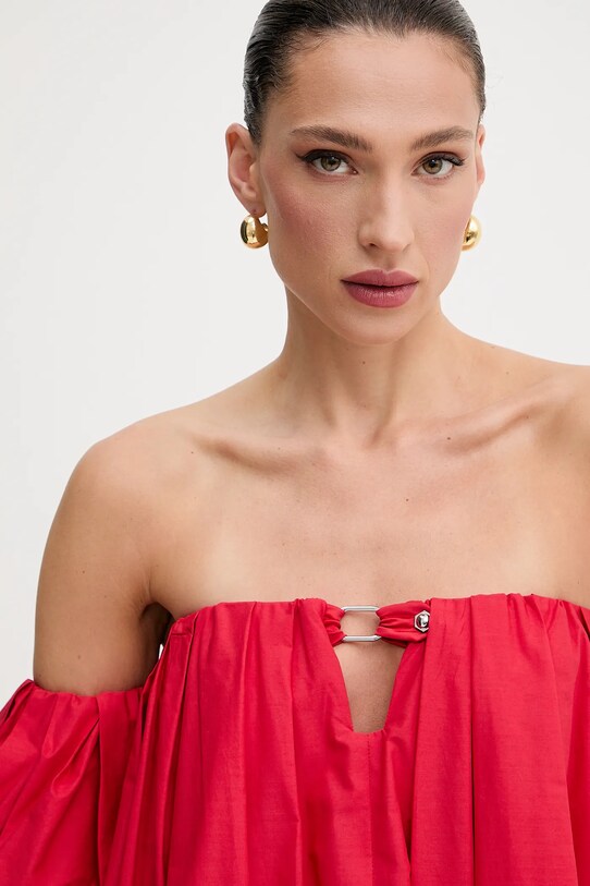 Pinko sukienka bawełniana czerwony 105211.A2LD