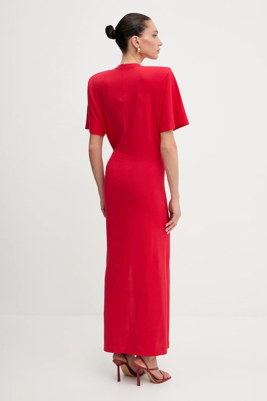 Bombažna obleka Pinko 105219.A2M2 rdeča SS25