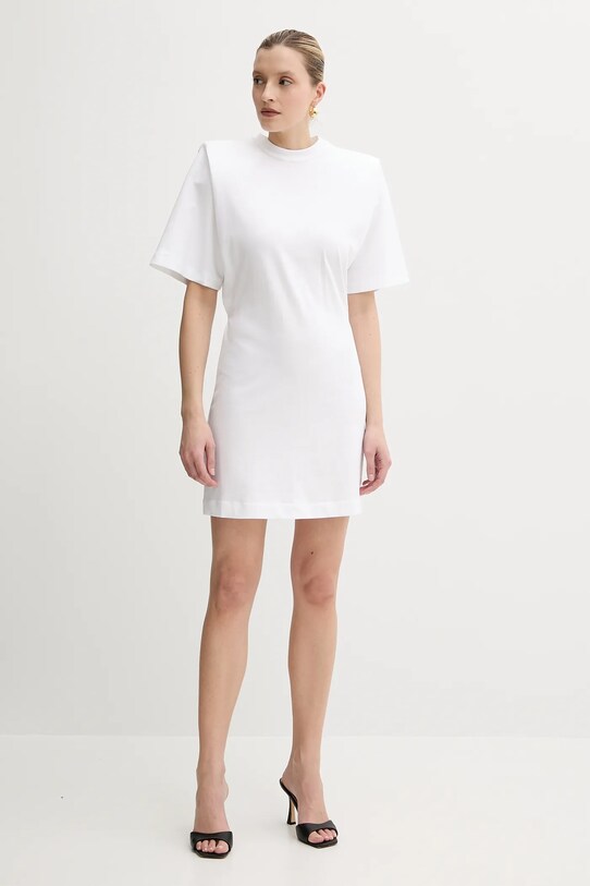 Βαμβακερό φόρεμα Pinko 105220.A2M2 λευκό SS25