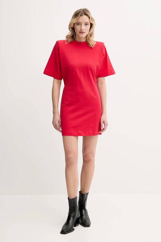 Pinko vestito in cotone 105220.A2M2 rosso SS25