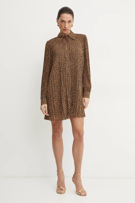 MICHAEL Michael Kors sukienka MR582QYGRY brązowy SS25