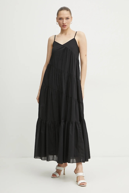 MICHAEL Michael Kors rochie din bumbac maxi negru MR582ID4YJ