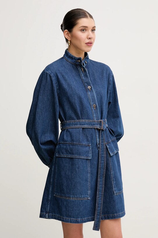 Weekend Max Mara sukienka jeansowa bawełna granatowy 2515221021600