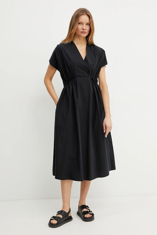 Weekend Max Mara rochie din bumbac midi negru 2515221052600