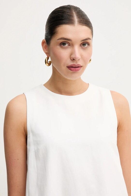 Šaty s příměsí lnu Weekend Max Mara béžová 2515221102600