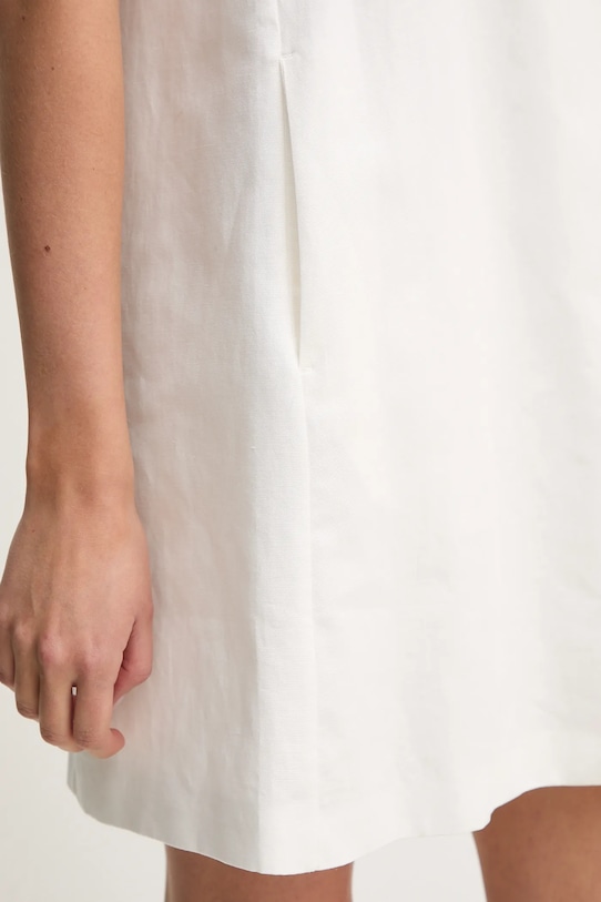 Šaty s příměsí lnu Weekend Max Mara 2515221102600 béžová