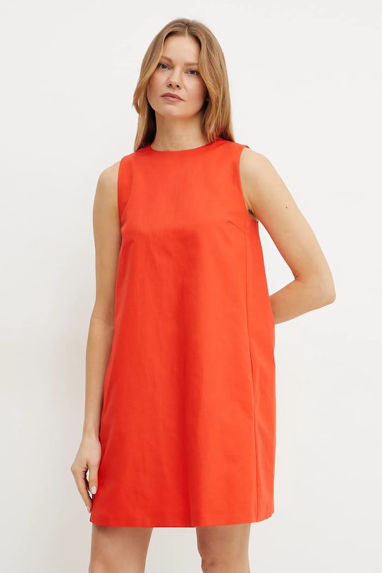 Рокля с лен Weekend Max Mara с лен червен 2515221102600