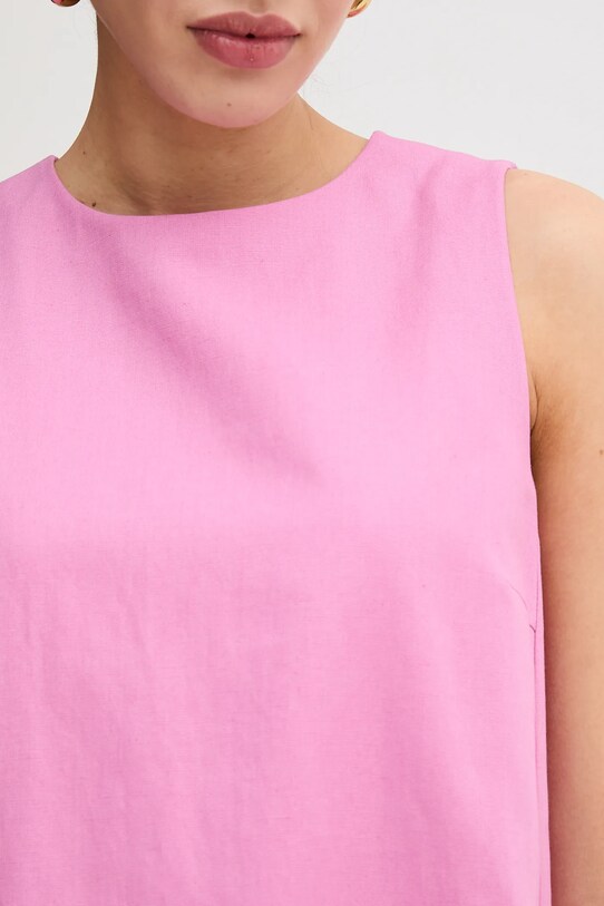 Φόρεμα από λινό μείγμα Weekend Max Mara 2515221102600 μωβ