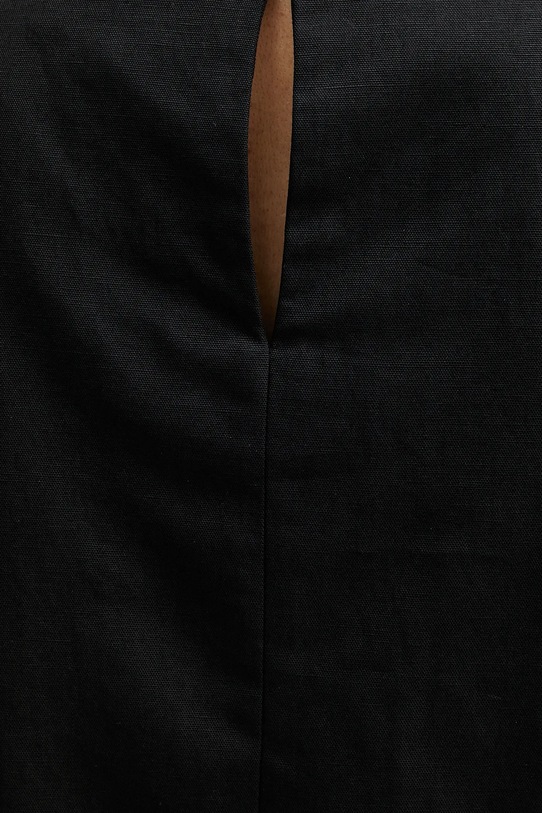 Šaty s příměsí lnu Weekend Max Mara černá 2515221102600