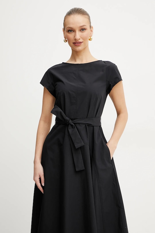 Βαμβακερό φόρεμα Weekend Max Mara μαύρο 2515221142600