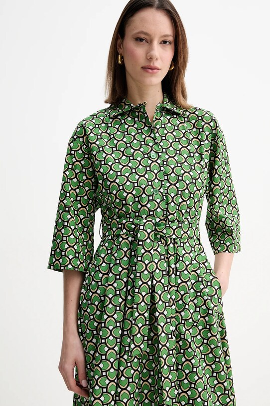 Weekend Max Mara rochie din bumbac 2515221152600 verde SS25