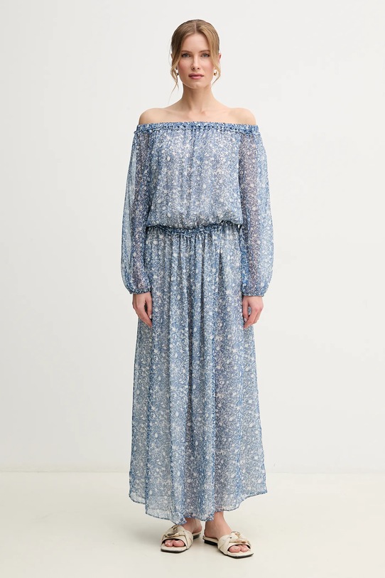 Hodvábne šaty Weekend Max Mara modrá 2515221162600