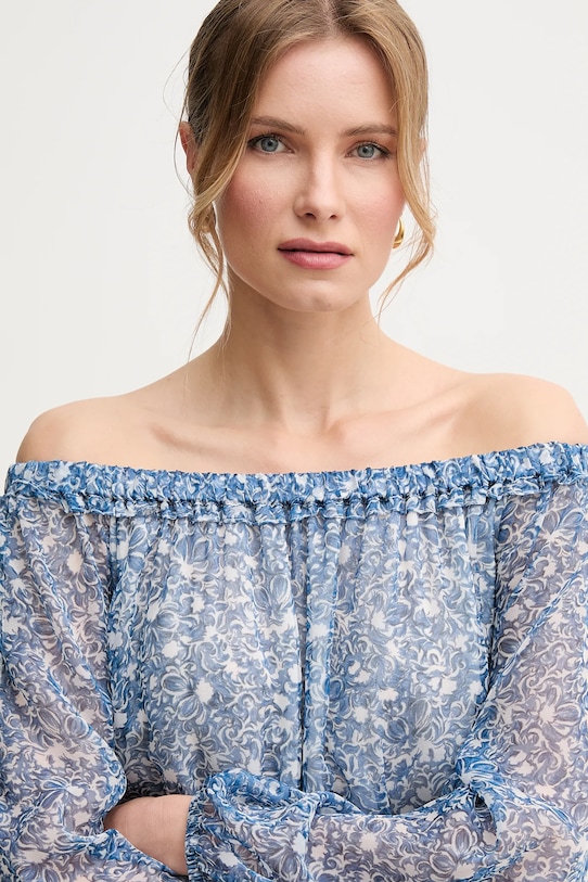 Hodvábne šaty Weekend Max Mara 2515221162600 modrá