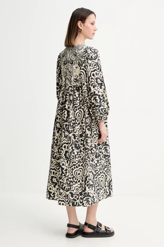 Odzież Weekend Max Mara sukienka bawełniana 2515221192600 beżowy