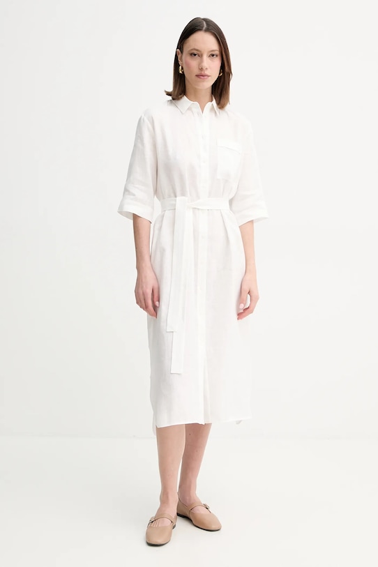 MM rochie din in alb 2516221028600