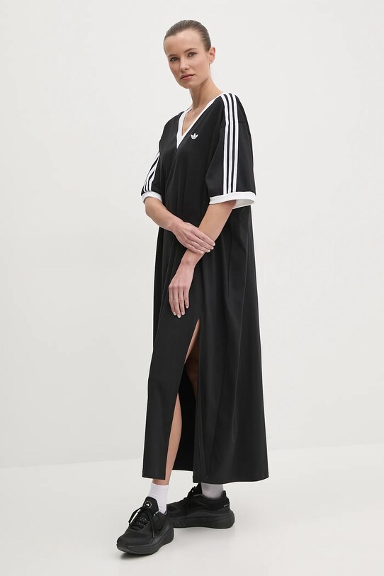 adidas Originals vestito in cotone V-NECK DRESS JX9219 nero SS25