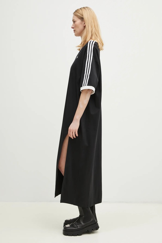 Бавовняна сукня adidas Originals V-NECK DRESS JX9219 чорний SS25