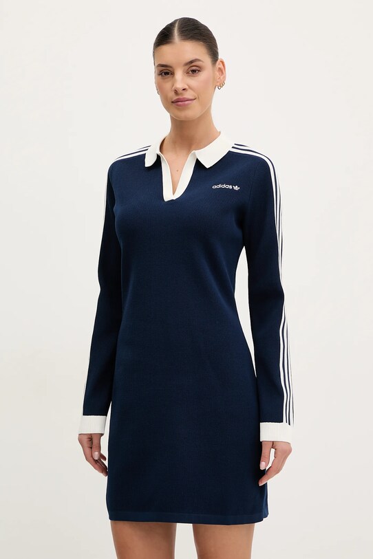 adidas Originals ruha POLO DRESS hosszú sötétkék JC7690