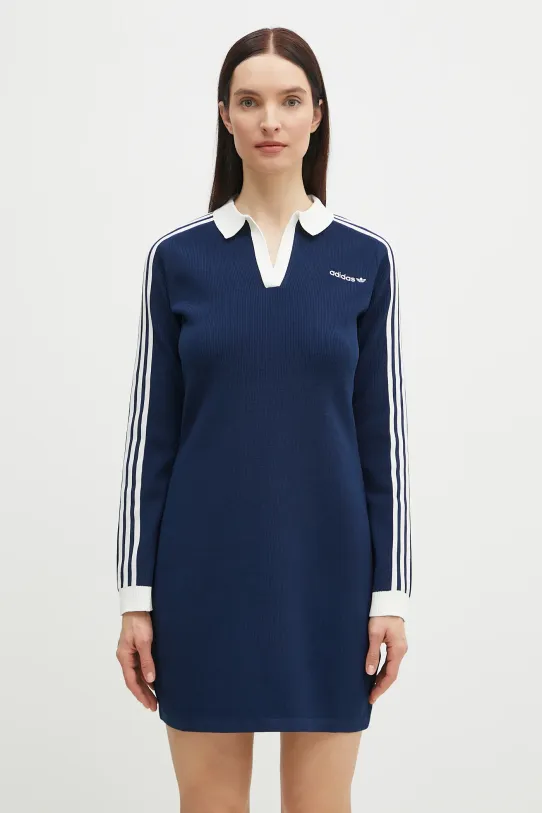 Рокля adidas Originals POLO DRESS прилепнала тъмносин JC7690