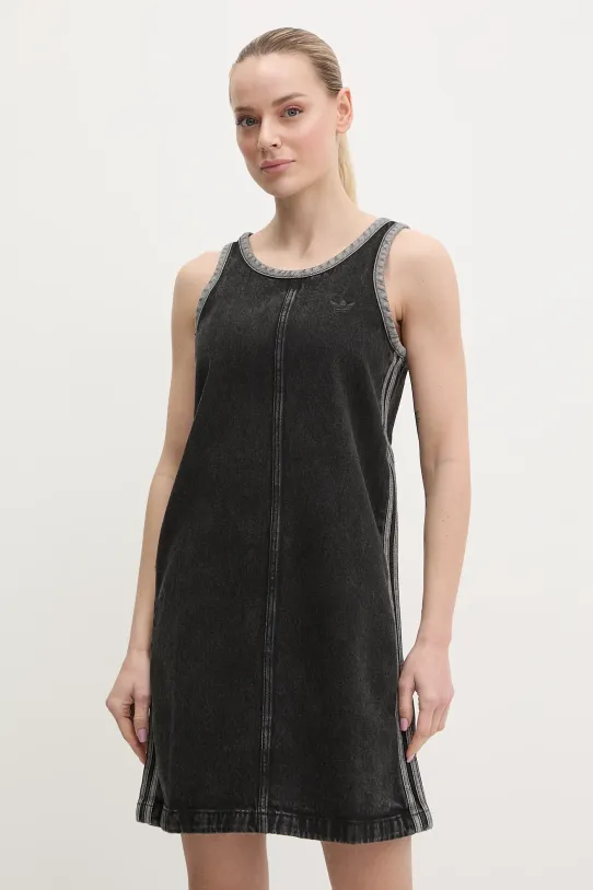 adidas Originals rochie din denim DENIM 3S DRESS mini negru JD3108
