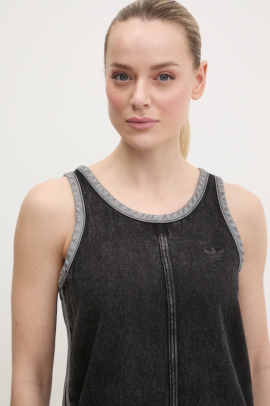 adidas Originals sukienka jeansowa DENIM 3S DRESS czarny JD3108