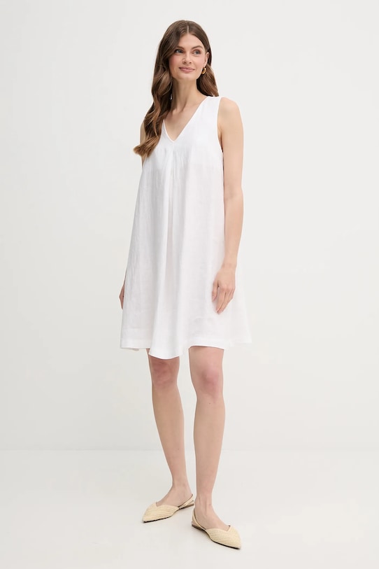 United Colors of Benetton rochie din in 4AGHDV0AX alb SS25
