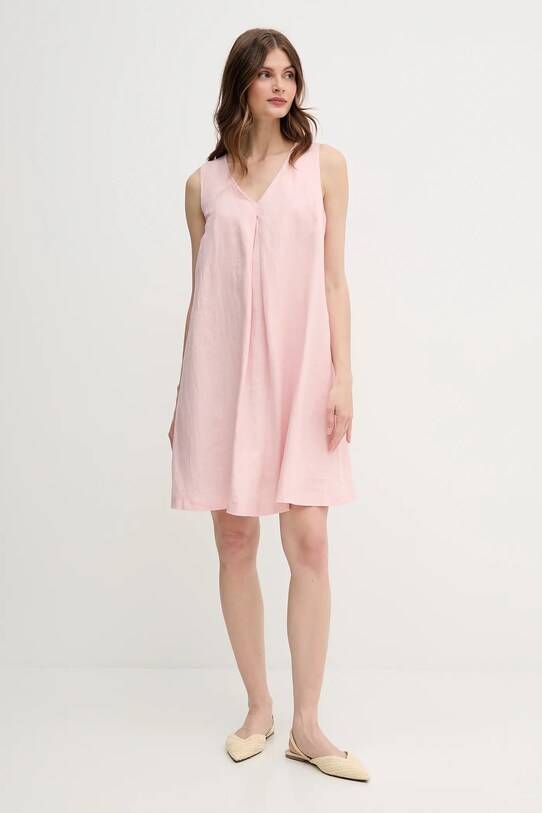 Льняна сукня United Colors of Benetton 4AGHDV0AX рожевий SS25