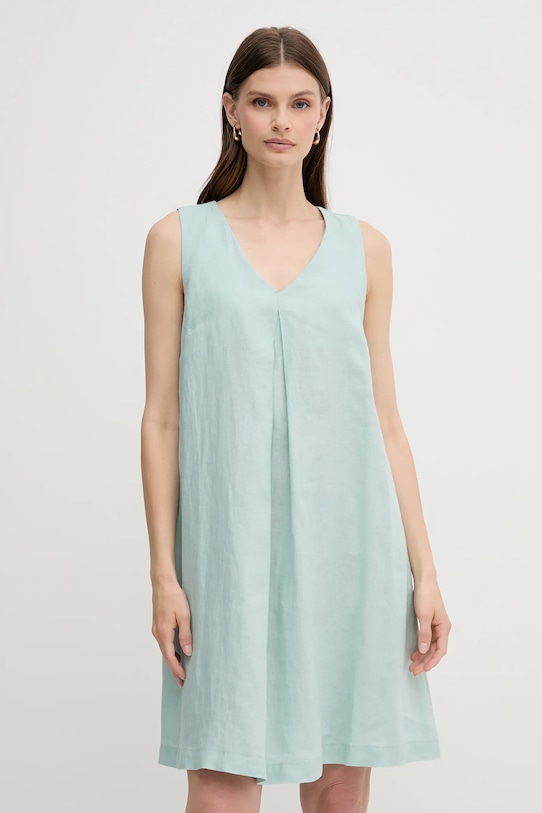 United Colors of Benetton rochie din in mini turcoaz 4AGHDV0AX
