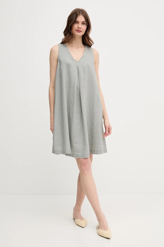 United Colors of Benetton rochie din in 4AGHDV0AX gri SS25