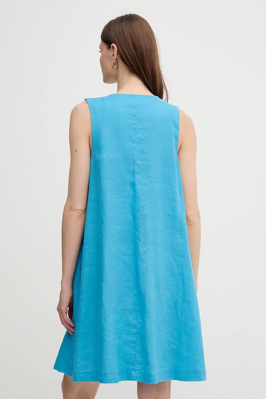Oblečení Lněné šaty United Colors of Benetton 4AGHDV0AX modrá
