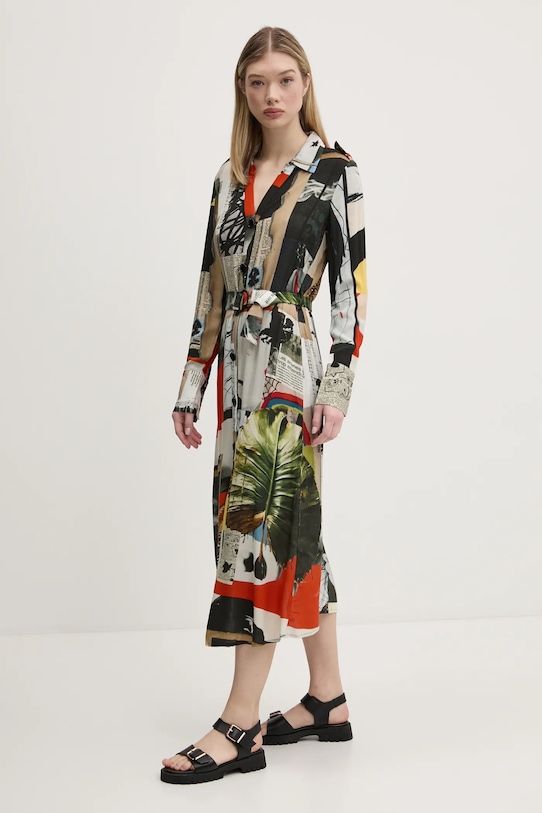 Obleka Desigual COLLAGE LACROI 25SWVW45 črna SS25