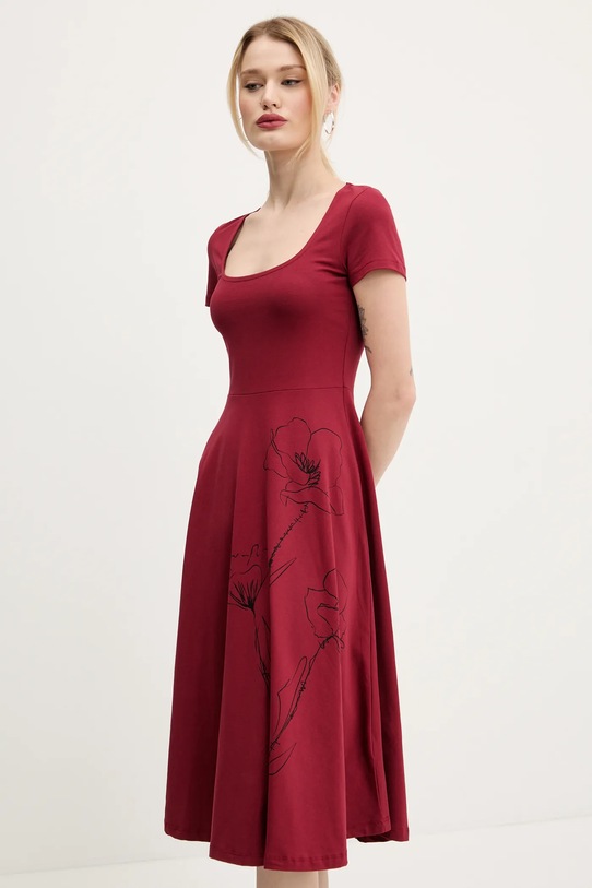 Desigual rochie NAPOLES midi burgundia 25SWVK09