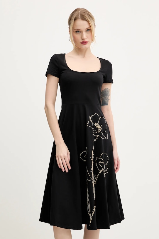Рокля Desigual NAPOLES еластичен черен 25SWVK09