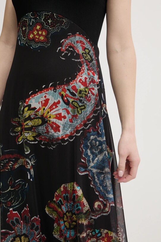 Desigual ruha PAISLEY MESH_LACROIX 25SWVK32 fekete
