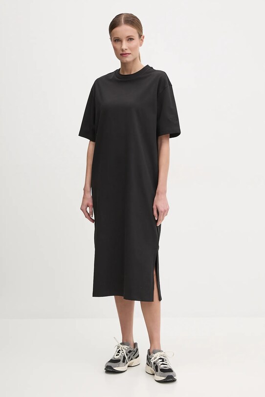 The North Face rochie din bumbac Oversized NF0A8C2EJK31 negru SS25