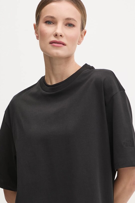 The North Face rochie din bumbac Oversized negru NF0A8C2EJK31