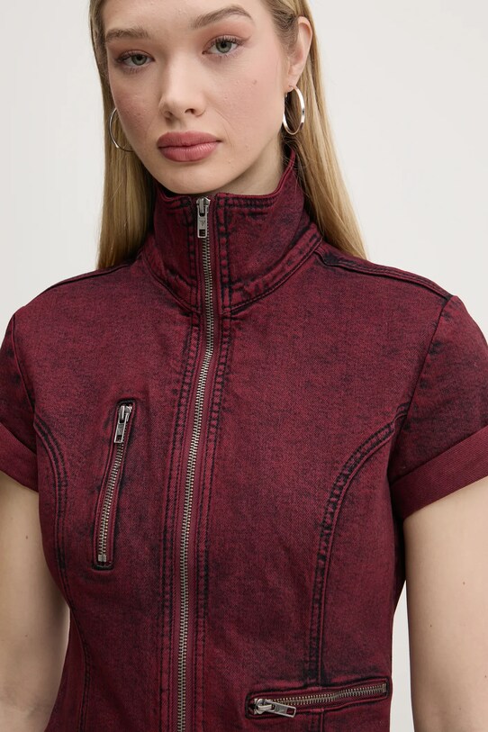 Дънкова рокля Guess Originals бордо W5RG68.D4ON0