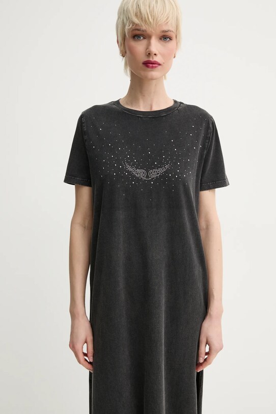 ZADIG&VOLTAIRE rochie din bumbac negru JWDR01069.21