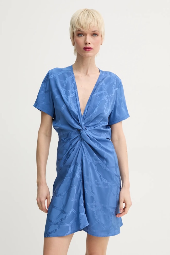 Hodvábne šaty ZADIG&VOLTAIRE hodváb modrá WWDR02420.425