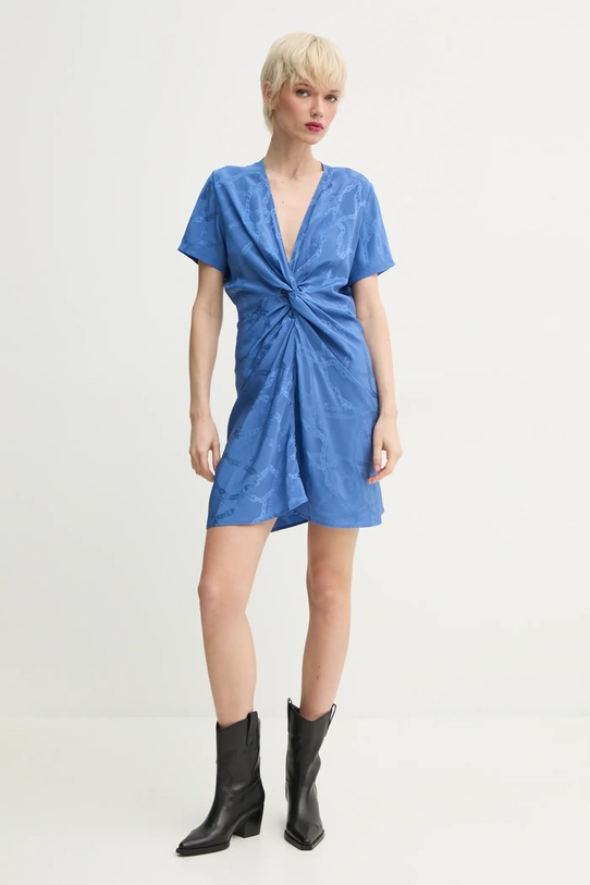 Hodvábne šaty ZADIG&VOLTAIRE WWDR02420.425 modrá SS25