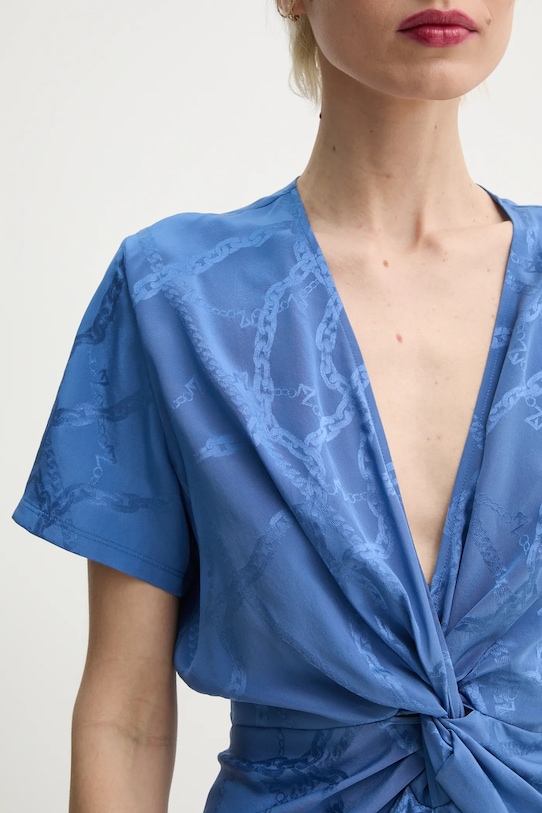 Hodvábne šaty ZADIG&VOLTAIRE WWDR02420.425 modrá