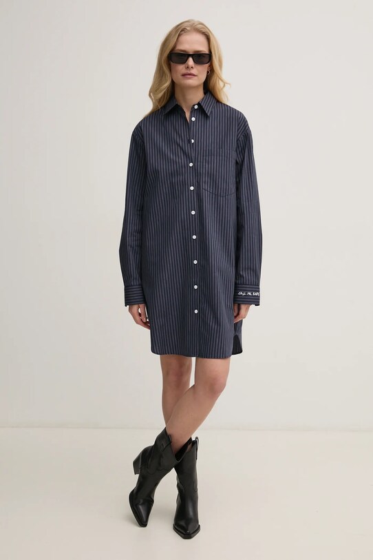 Bavlnené šaty ZADIG&VOLTAIRE pásiky tmavomodrá WWDR02517.404