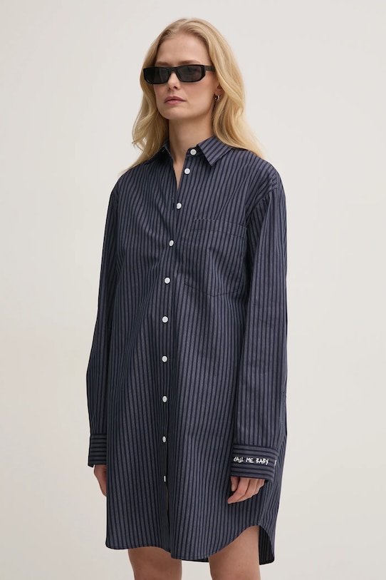 Bavlnené šaty ZADIG&VOLTAIRE WWDR02517.404 tmavomodrá SS25