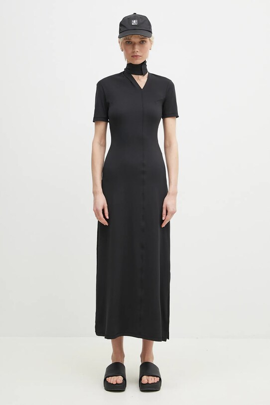 Y-3 sukienka Fitted Neck Closure Dress JI7088 czarny